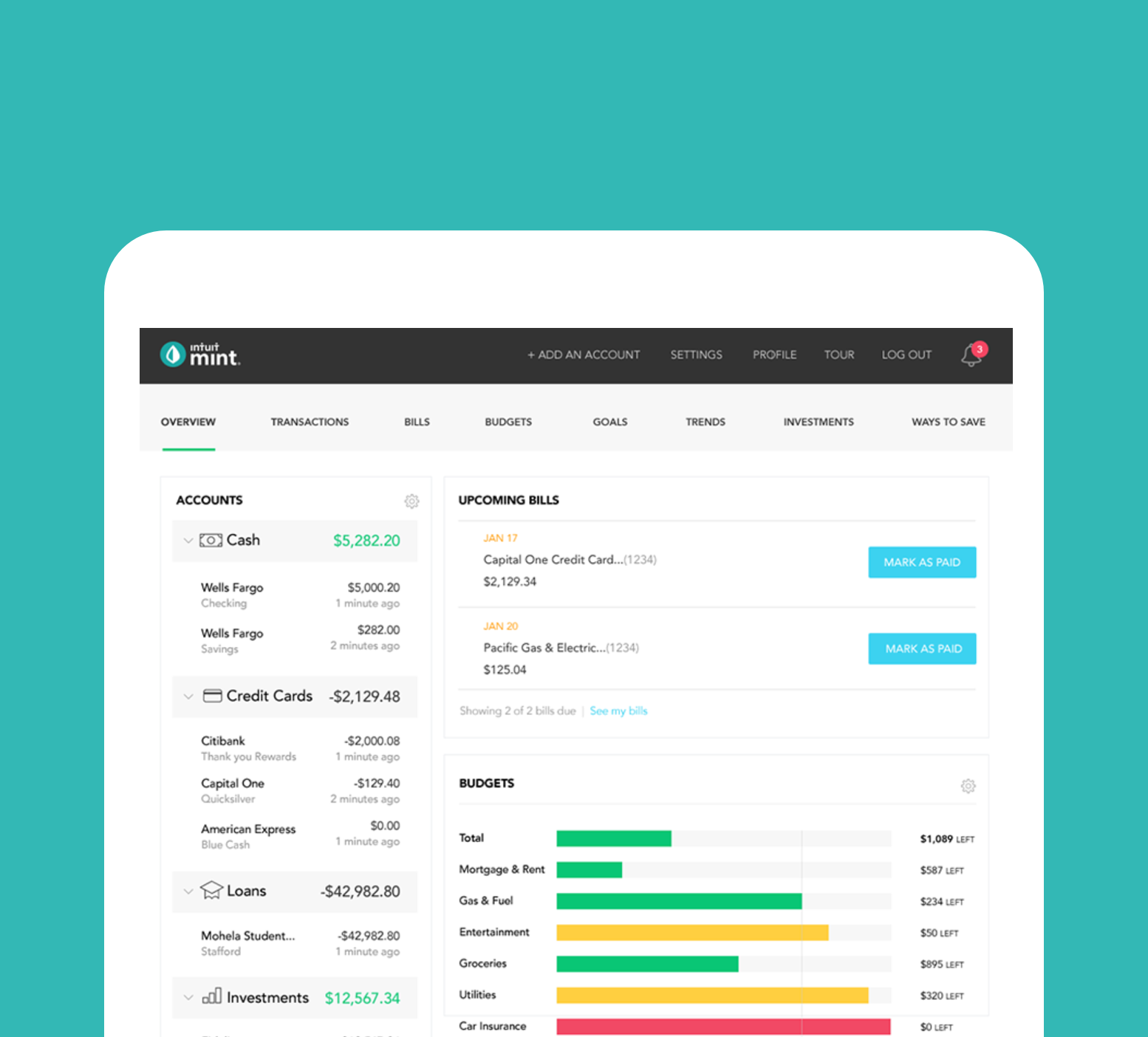 Mint Dashboard